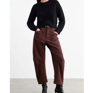 Nili Lotan Shon Pant Bow Leg Carpenter 6 oxblood copper